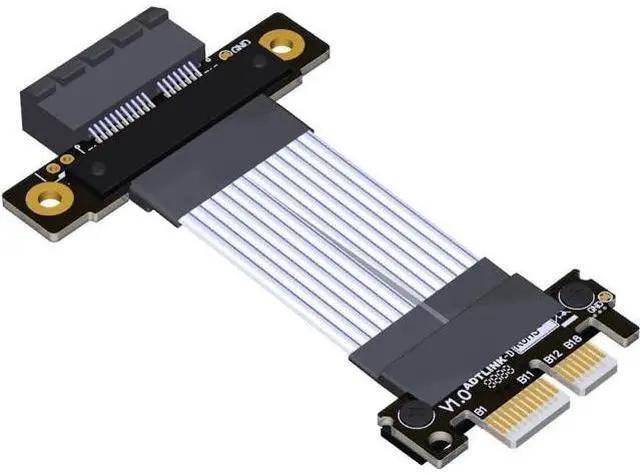 Main image of ADT-Link Pci-Express 4.0 x1 to x1 Extension Riser Cable Full Speed Silver Plated Wire LowImpedance with Metal Shield(15cm, K11SF 4.0)