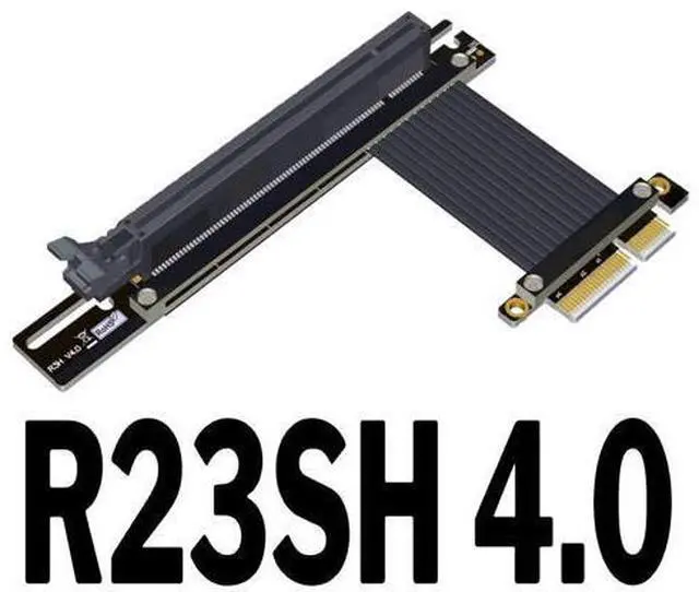 Alt view image 3 of 6 - PCI Express 4.0 x4 to x16 Extension Cable 90 180 Degree (60cm, R23SH 4.0)