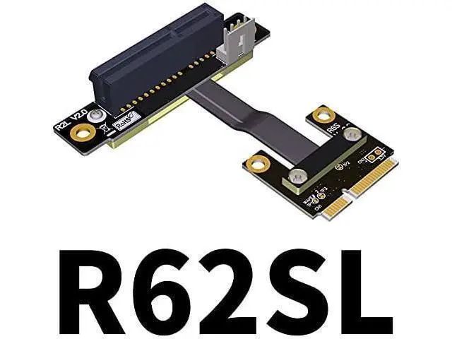 Alt view image 3 of 5 - ADT-Link mini-PCIe to PCI 3.0 x4 Extension Cable for PCIe x4 RAID NVMe SSD Card/LAN Card/Capture Card to mPCIe Extender (10cm, R62SF)