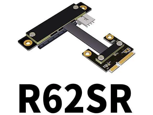 Alt view image 4 of 5 - ADT-Link mini-PCIe to PCI 3.0 x4 Extension Cable for PCIe x4 RAID NVMe SSD Card/LAN Card/Capture Card to mPCIe Extender (10cm, R62SF)