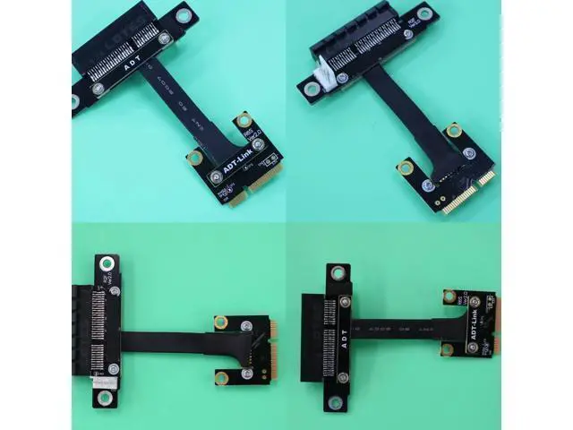 Alt view image 5 of 5 - ADT-Link mini-PCIe to PCI 3.0 x4 Extension Cable for PCIe x4 RAID NVMe SSD Card/LAN Card/Capture Card to mPCIe Extender (10cm, R62SF)