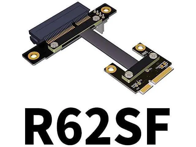 Alt view image 2 of 5 - ADT-Link mini-PCIe to PCI 3.0 x4 Extension Cable for PCIe x4 RAID NVMe SSD Card/LAN Card/Capture Card to mPCIe Extender (10cm, R62SF)