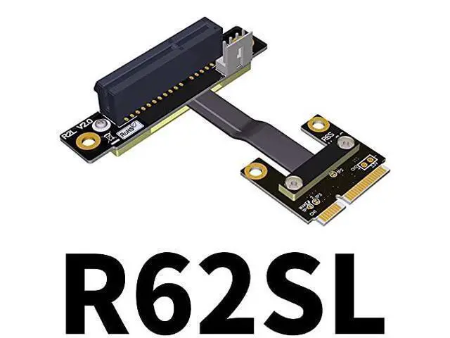 Alt view image 2 of 4 - QJJ Mini-pcie to PCI Express 3.0 x4 Extender Adapter Turn 180 90 270 Degree (60cm, R62SL)