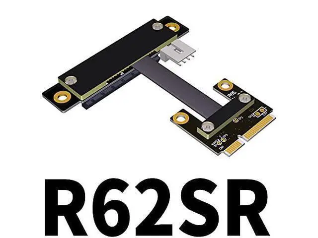 Alt view image 3 of 4 - QJJ Mini-pcie to PCI Express 3.0 x4 Extender Adapter Turn 180 90 270 Degree (60cm, R62SL)