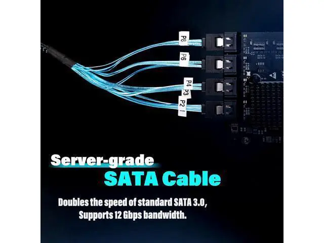 Alt view image 3 of 7 - 8-Port SATA Expansion Card (PCIe 3.0 x1 to 6Gbps SATA Card), Compatible with Windows/Mac/Linux/NAS