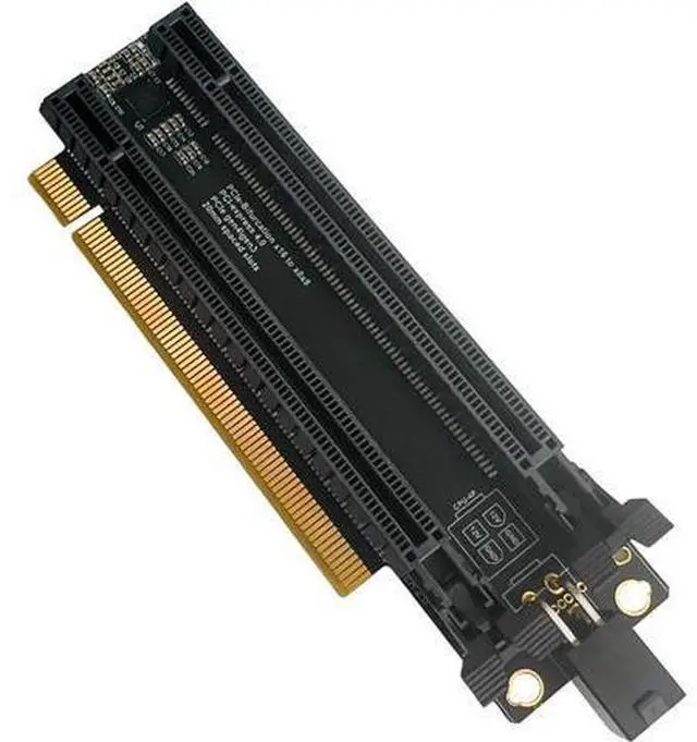 Alt view image 3 of 6 - PCI-e 4.0 16X to 2 Ports PCIe 8X/16X Expansion Card,PCIe Bifurcation x16 to x8x8 Split Card with ATX 4pin Power Cable