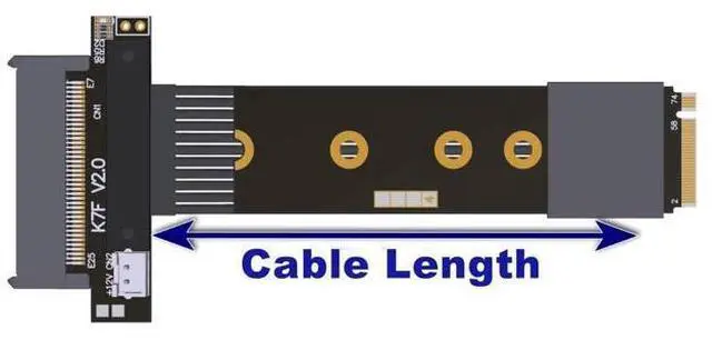 Alt view image 7 of 7 - PCIe 5.0 M.2 NVMe M Key to U.2 SFF-8639 SSD Extension Cable with Power Cord (K47SF-BK, 15cm)