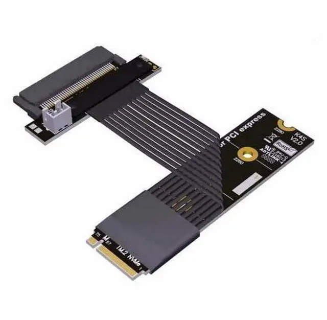 Main image of PCIe 5.0 M.2 NVMe M Key to U.2 SFF-8639 SSD Extension Cable with Power Cord (K47SF-BK, 15cm)