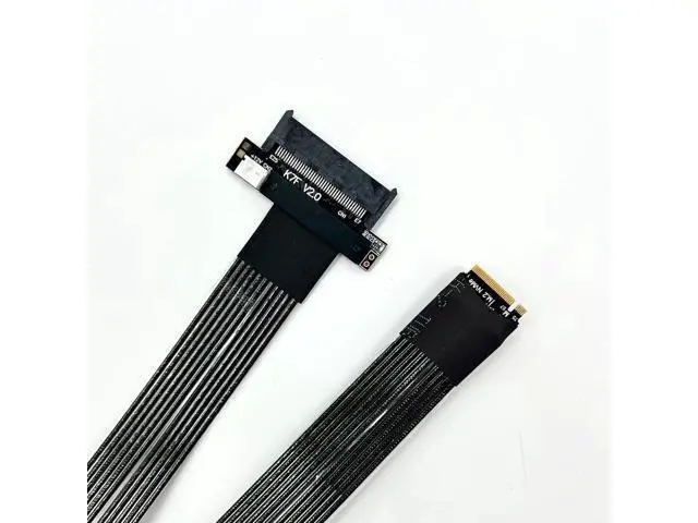 Alt view image 3 of 7 - PCIe 5.0 M.2 NVMe M Key to U.2 SFF-8639 SSD Extension Cable with Power Cord (K47SF-BK, 15cm)