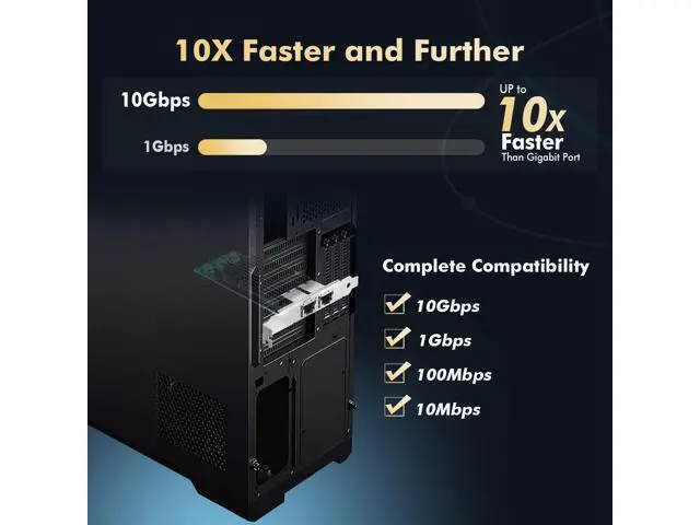 Alt view image 3 of 7 - 2 Port 10G PCIe Network Card, X540 chip LAN Ethernet Controller, 10G/1G/100Mbps RJ45 NIC Adapter for Windows/Linux/VMware