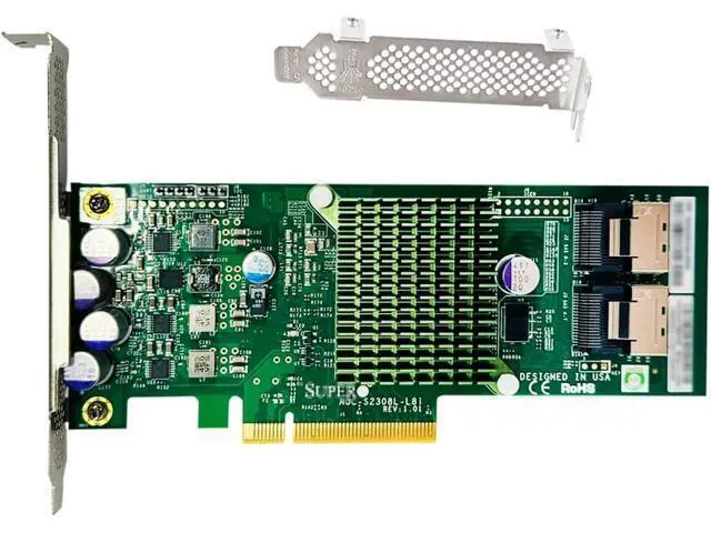 Alt view image 2 of 5 - SAS HBA Card Compatible with LSI 9207-8i IT Mode PCIe SATA Expansion Card, SAS Expander Support, 8-Port 6Gbps PCIe 3.0, HBA Controller with 2x SFF-8087 to 4x SATA Cables for ZFS TrueNAS unRAID Proxmox