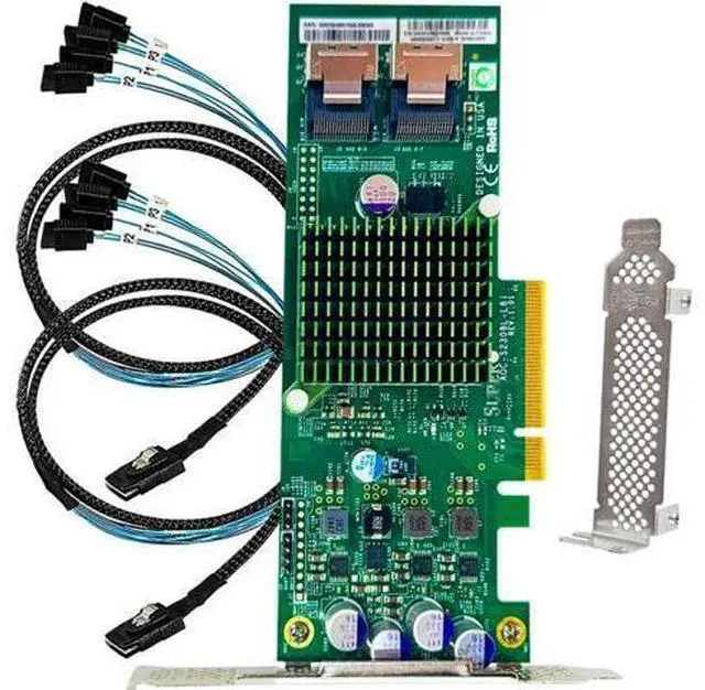Main image of SAS HBA Card Compatible with LSI 9207-8i IT Mode PCIe SATA Expansion Card, SAS Expander Support, 8-Port 6Gbps PCIe 3.0, HBA Controller with 2x SFF-8087 to 4x SATA Cables for ZFS TrueNAS unRAID Proxmox