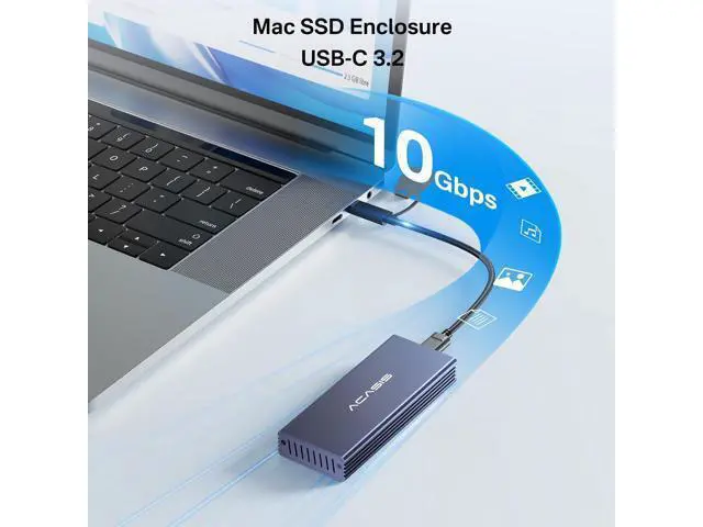 Alt view image 3 of 7 - USB C 3.2 SSD Enclosure for Apple SSD 12+16 PIN MacBook Pro,MacBook Air, Mac Pro, iMac from 2013 to 2017 A1465 A1466 A1502 SSDMacBook SSD Enclosure with M.2 NVMe Adapter