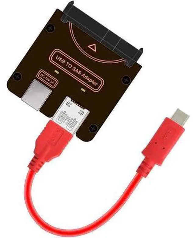 Main image of SFF-8482 SAS 29Pin to Type-C USB-C & USB-A USB 3.0 5Gbps HDD Disk Drive Raid Adapter 5Gbps with Chipset and Power Port (Need 12V/3A Power Supply)