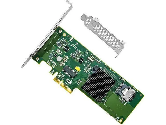 Alt view image 2 of 5 - SAS HBA Card Compatible with LSI 9211-4I IT Mode PCIe SATA Expansion Card, SAS Expander Support, 4-Port 6Gb/s, PCIe 2.0, with SFF-8087 to 4X SATA Cables for NAS ZFS TrueNAS unRAID