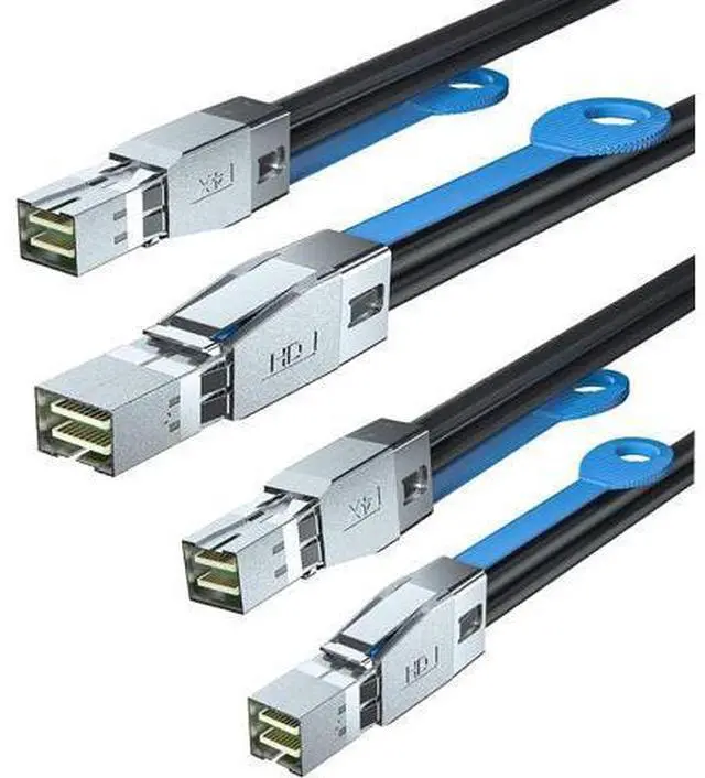 Main image of 12G Mini SAS HD SFF-8644 to SFF-8644 Cable for NVMe Enclosure/Storage Array, SAN & JBOD Compatibility, 100-Ohm, 2-m(6.6ft), 2-Pack