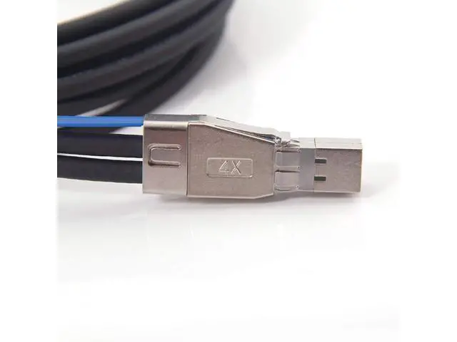 Alt view image 4 of 6 - 12G Mini SAS HD SFF-8644 to SFF-8644 Cable for NVMe Enclosure/Storage Array, SAN & JBOD Compatibility, 100-Ohm, 2-m(6.6ft), 2-Pack