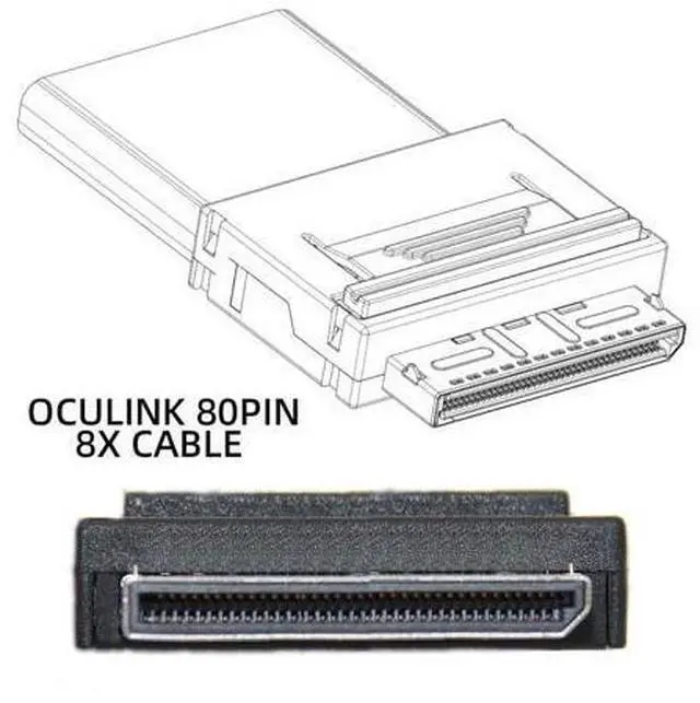 Alt view image 6 of 7 - 1.64FT SlimSAS to Oculink Cable,SFF-8654 8i to SFF-8611 8i Cable for Servers, Switches, Routers, Hard Drive