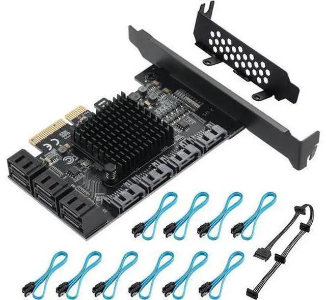 Main image of PCIE to SATA 3.0 2X Card 10 Ports,PCIE to SATA III 6Gbps Expansion Card,ASM1166+JMB575 Chips
