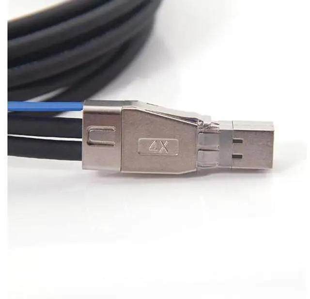 Alt view image 3 of 5 - 12G Mini SAS HD SFF-8644 to SFF-8644 Cable for NVMe Enclosure/Storage Array, SAN & JBOD Compatibility, 100-Ohm, 5-m(16.5ft)