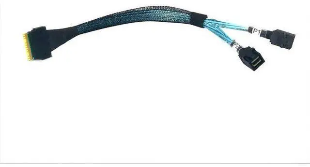 Main image of Micro SATA Cables SlimSAS 8i SFF-8654 to 2 X Mini SAS SFF-8643 Cable - 250mm | High-Speed Data Transfer