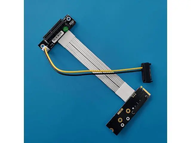 Alt view image 5 of 6 - ADT-Link M.2 NVME SSD Interface to PCIe 4.0x4 Corner Series Riser Extension Cable 64G/BPS Full Speed M.2 M Key 2280/2260/2242/2230 Riser Card Gen4 with SATA Cable (K42UW(Gen4), 40cm)