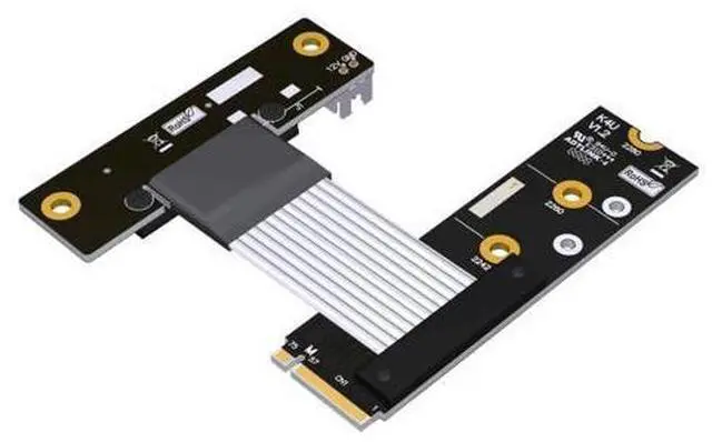 Main image of ADT-Link M.2 NVME SSD Interface to PCIe 4.0x4 Corner Series Riser Extension Cable 64G/BPS Full Speed M.2 M Key 2280/2260/2242/2230 Riser Card Gen4 with SATA Cable (K42UW(Gen4), 40cm)