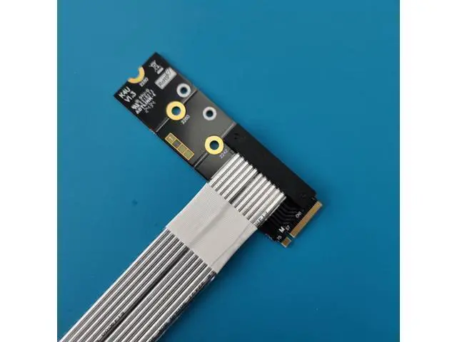 Alt view image 4 of 5 - ADT-Link M.2 NVME SSD Interface to PCIe 4.0x4 Corner Series Riser Extension Cable 64G/BPS Full Speed M.2 M Key 2280/2260/2242/2230 Riser Card Gen4 with SATA Cable (K42UP(Gen4), 40cm)