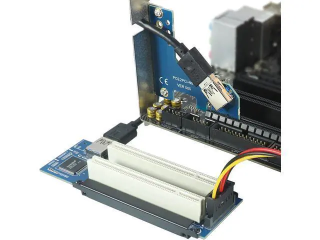 Alt view image 2 of 7 - PCIe to PCI Adapter | x1 to LegaPCI Converter with USB 3.0 Cable | Desktop Audio Interface Expansion