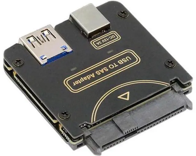 Main image of USB 3.0 5Gbps Host to SFF-8482 SAS 29Pin Hard Disk Drive Raid Adapter with Chipset and Power Port Compatible withLaptop (Not Include 12V/3A Power Supply)