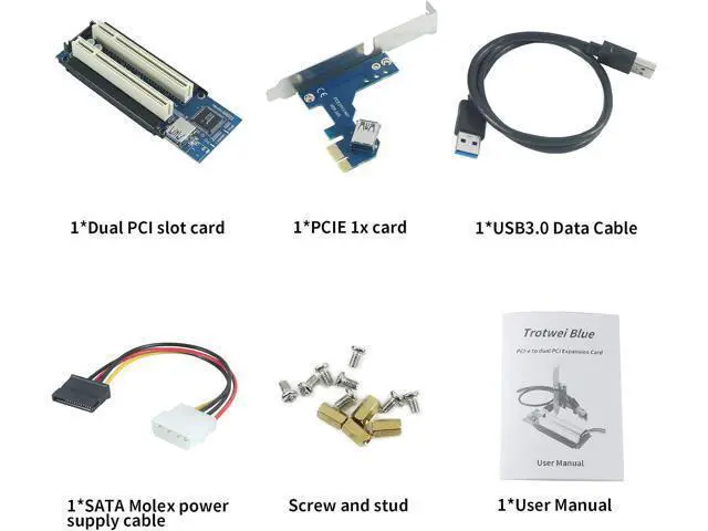 Alt view image 7 of 7 - PCIe to PCI Adapter | x1 to LegaPCI Converter with USB 3.0 Cable | Desktop Audio Interface Expansion