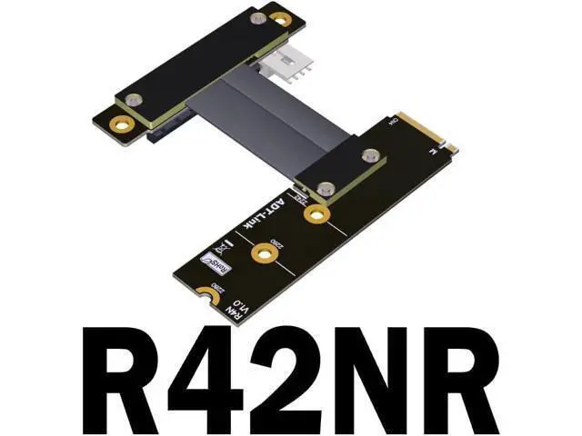 Alt view image 2 of 7 - ADT-Link M.2 NVMe to PCI-Express x4 Turn Right Turn Left 4X to M.2 NVMe M Key 2280 Riser Card Gen3.0 Extender Line 32G/BPS (50cm, R42NR)