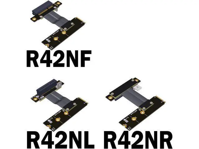Alt view image 3 of 7 - ADT-Link M.2 NVMe to PCI-Express x4 Turn Right Turn Left 4X to M.2 NVMe M Key 2280 Riser Card Gen3.0 Extender Line 32G/BPS (50cm, R42NR)