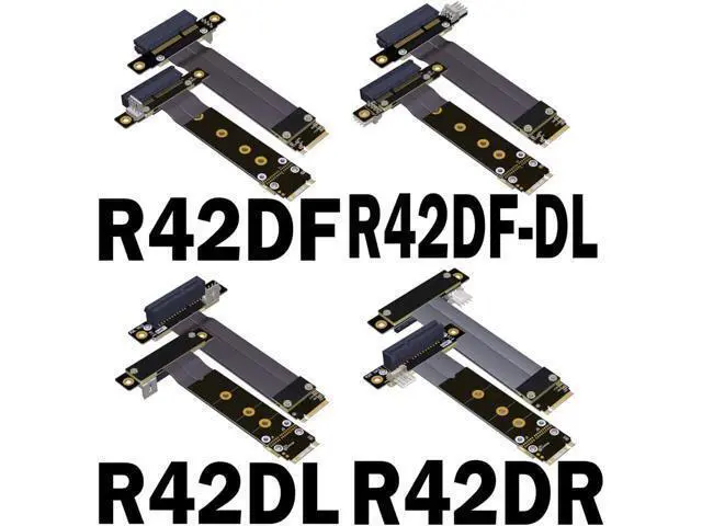 Alt view image 6 of 7 - ADT-Link M.2 NVMe to PCI-Express x4 Turn Right Turn Left 4X to M.2 NVMe M Key 2280 Riser Card Gen3.0 Extender Line 32G/BPS (50cm, R42NR)