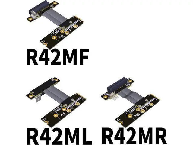 Alt view image 4 of 7 - ADT-Link M.2 NVMe to PCI-Express x4 Turn Right Turn Left 4X to M.2 NVMe M Key 2280 Riser Card Gen3.0 Extender Line 32G/BPS (50cm, R42NR)