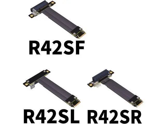 Alt view image 7 of 7 - ADT-Link M.2 NVMe to PCI-Express x4 Turn Right Turn Left 4X to M.2 NVMe M Key 2280 Riser Card Gen3.0 Extender Line 32G/BPS (50cm, R42NR)