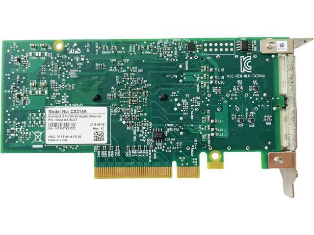 Alt view image 2 of 7 - CX314A MCX314A-BCCT 40Gb Ethernet Mellanox ConnectX-3 Pro Dual-Port QSFP Network (Network, Half Height)