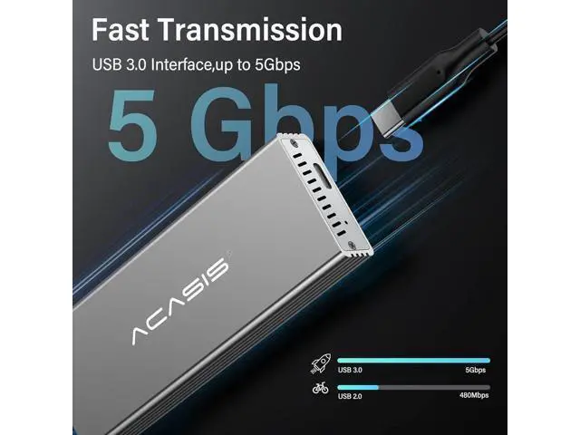 Alt view image 5 of 7 - USB C 3.0 SSD Enclosure for Narrow Apple Flash SSDs MacBook Air from 2010 to 2011 Portable Storage Enclosure Compatible with M.2 Nvme SSD with Adapter