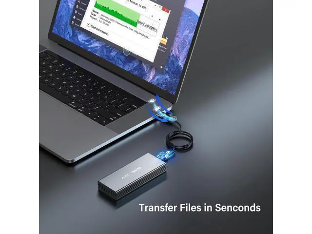 Alt view image 4 of 7 - USB C 3.0 SSD Enclosure for Narrow Apple Flash SSDs MacBook Air from 2010 to 2011 Portable Storage Enclosure Compatible with M.2 Nvme SSD with Adapter