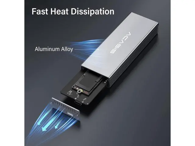 Alt view image 6 of 7 - USB C 3.0 SSD Enclosure for Narrow Apple Flash SSDs MacBook Air from 2010 to 2011 Portable Storage Enclosure Compatible with M.2 Nvme SSD with Adapter