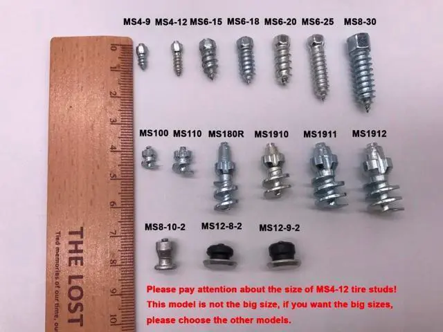 Alt view image 3 of 5 - 12mm Carbide Screw Tire Studs Snow Spikes Anti-Slip/Anti-ice for Car/Snowmobile/Tractor/ATV/UTV/MO-TOrcycle/Short Lug/Bicycles/Shoes with Installation Tool - Pack of 200