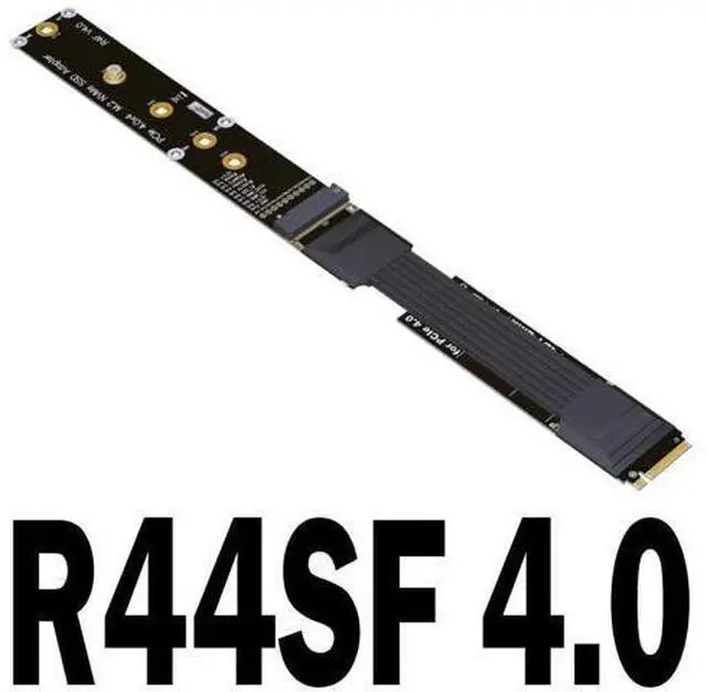 Alt view image 2 of 2 - QJJ 4.0 M.2 Key-M NVMe 180 Degree Splint Vertical Extension Cables (50cm, R44SF 4.0)