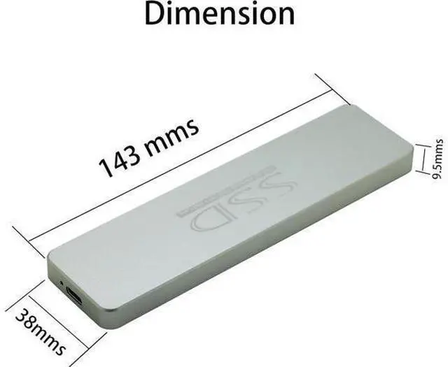 Alt view image 3 of 7 - USB 3.2 External Case,USB Type C Enclosure,Compatible with 28Pin MacBook Air(Mid 2013-2016) and PRO(Late 2013 - Mid 2015) SSD,Support nVME with ST-NGFF2013 (Silver)