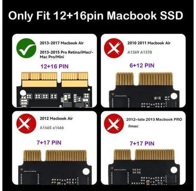Alt view image 6 of 7 - USB 3.2 External Case,USB Type C Enclosure,Compatible with 28Pin MacBook Air(Mid 2013-2016) and PRO(Late 2013 - Mid 2015) SSD,Support nVME with ST-NGFF2013 (Silver)