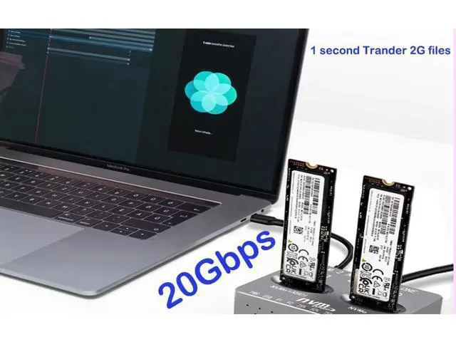 Alt view image 5 of 6 - M2 NVMe Duplicator,USB C nVME Dual-Bay Offline Cloner With 28pin Mac SSD Card, Compatible With MacBook Air Imac (Mid 2013-2016) and PRO(Late 2013 - Mid 2015) SSD Enclosure(Need Extra AC/PD PW)