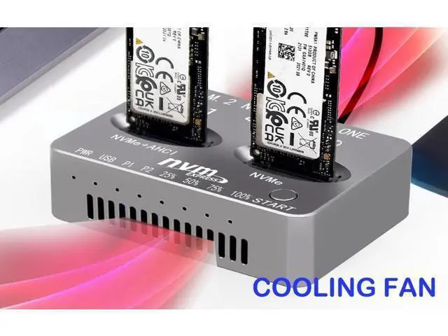 Alt view image 4 of 6 - M2 NVMe Duplicator,USB C nVME Dual-Bay Offline Cloner With 28pin Mac SSD Card, Compatible With MacBook Air Imac (Mid 2013-2016) and PRO(Late 2013 - Mid 2015) SSD Enclosure(Need Extra AC/PD PW)
