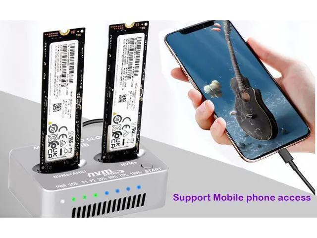 Alt view image 6 of 6 - M2 NVMe Duplicator,USB C nVME Dual-Bay Offline Cloner With 28pin Mac SSD Card, Compatible With MacBook Air Imac (Mid 2013-2016) and PRO(Late 2013 - Mid 2015) SSD Enclosure(Need Extra AC/PD PW)