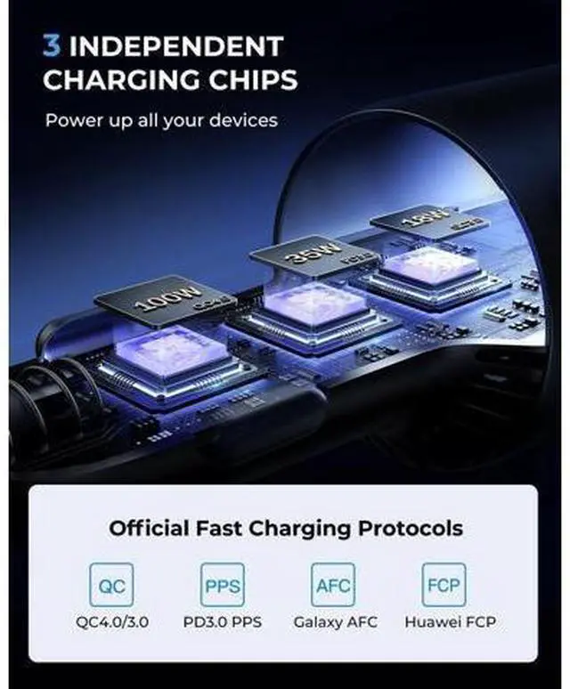 Alt view image 6 of 7 - 120W Super Fast USB C Car Charger + Qi2 3 in 1 Wireless Charging Station