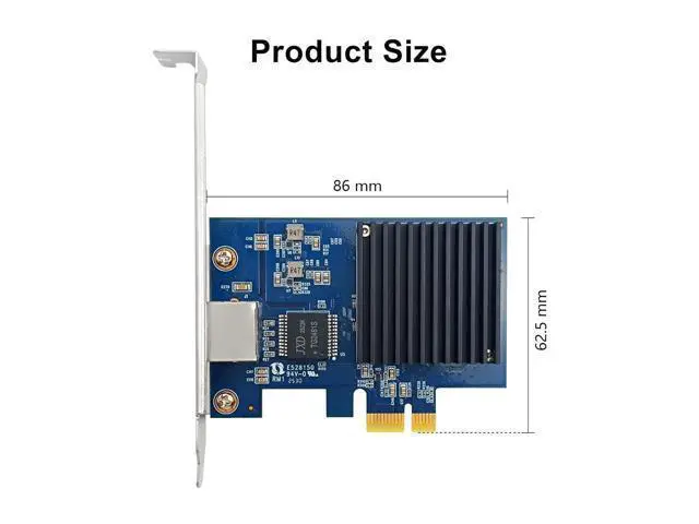 Alt view image 2 of 4 - Gen4 NIC, 10Gb/s PCIe Network Adapter, 10G CNA, 10GBASE-T PCIe Network Card, PCIe X1, for Windows/Linux OS
