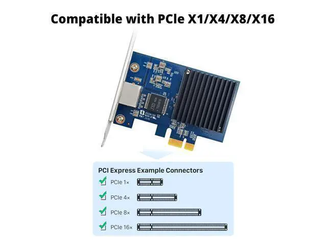 Alt view image 3 of 4 - Gen4 NIC, 10Gb/s PCIe Network Adapter, 10G CNA, 10GBASE-T PCIe Network Card, PCIe X1, for Windows/Linux OS
